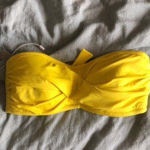 J crew yellow tie back bandeau top
